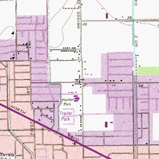 Topographic Map of First Church of the Nazarene, TX