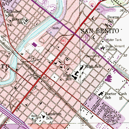 Topographic Map of First Church of the Nazarene, TX
