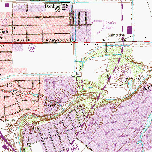 Topographic Map of Parkwood Evangelical Free Church, TX