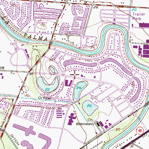Topographic Map of Shepherd of the Valley Lutheran Church, TX