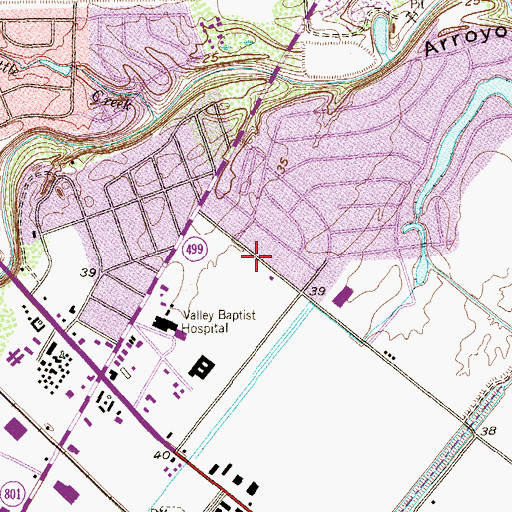 Topographic Map of The Church of Jesus Christ of Latter Day Saints - Harlingen, TX