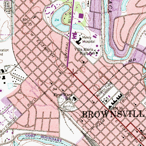 Topographic Map of Iglesia de Dios Pentecostal Church, TX