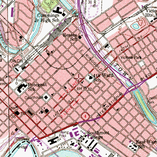 Topographic Map of La Iglesia del Pueblo Pentecostal Church, TX