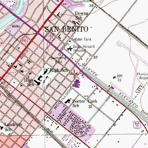 Topographic Map of Pentecostal Holiness Church, TX