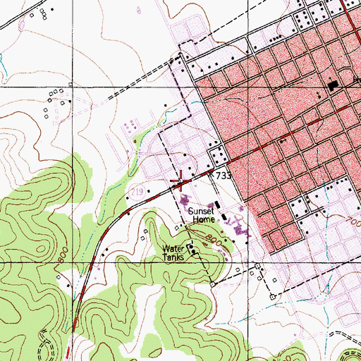 Topographic Map of Holy Angels Catholic Church, TX
