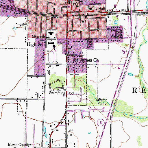 Topographic Map of Faith Assembly of God Church, TX