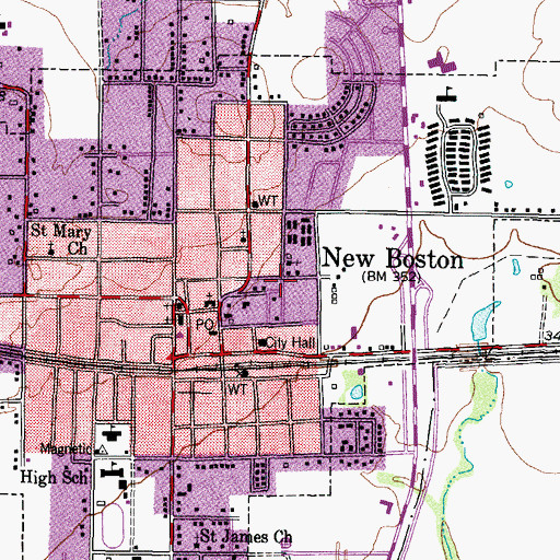 Topographic Map of First Assembly of God Church, TX