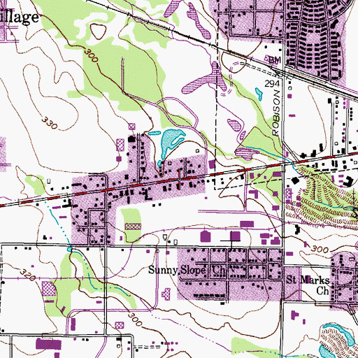 Topographic Map of First Assembly of God Church, TX