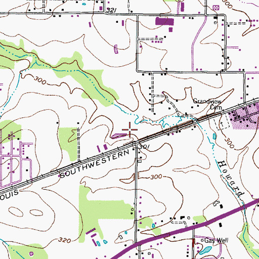 Topographic Map of Centre West Baptist Church, TX