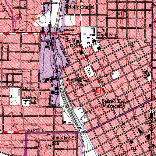 Topographic Map of Charity Baptist Church, TX