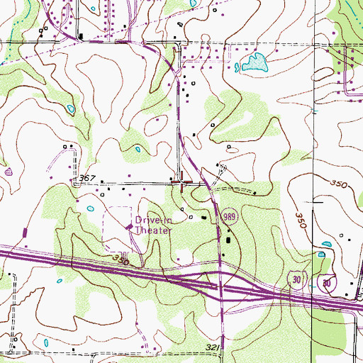 Topographic Map of Cross Pointe Baptist Church, TX
