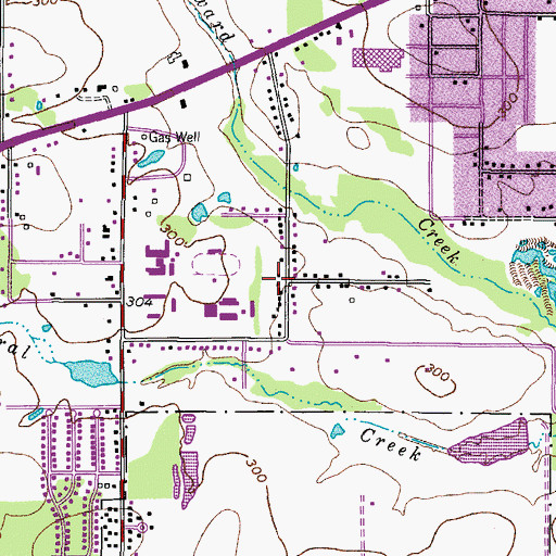 Topographic Map of Flower Acres Baptist Church, TX