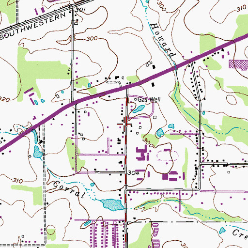 Topographic Map of Liberty Baptist Church, TX