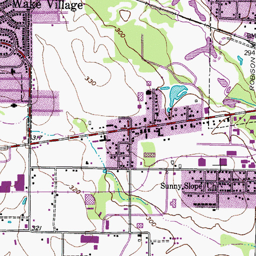 Topographic Map of New Baptist Bible Fellowship Church, TX
