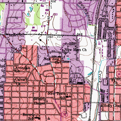 Topographic Map of New Zion Baptist Church, TX