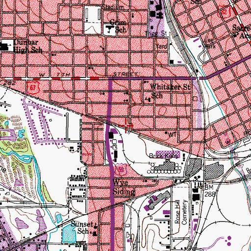 Topographic Map of Oak Street Baptist Church, TX