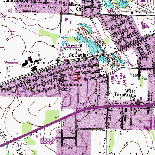 Topographic Map of Saint Paul Missionary Baptist Church, TX