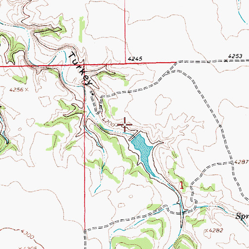 Topographic Map of Landsat Number A-44A Dam, CO