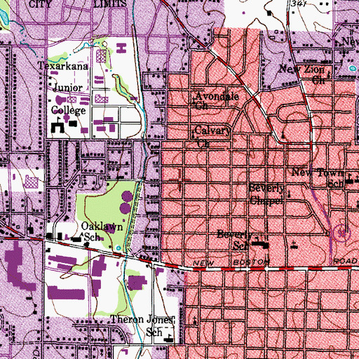 Topographic Map of Unity Missionary Baptist Church, TX