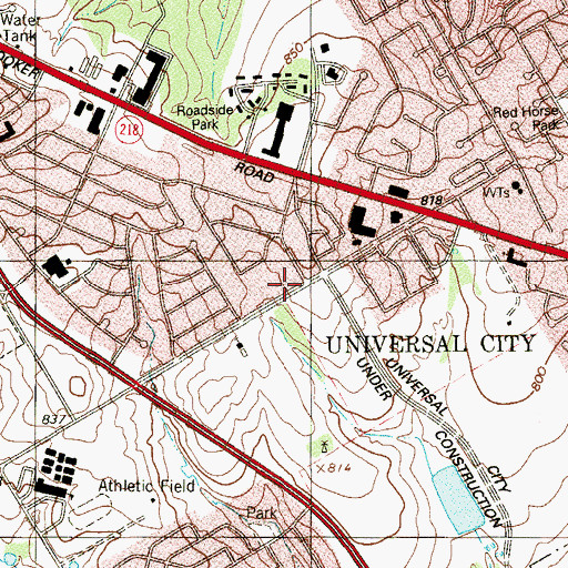 Topographic Map of Grace Community Church, TX