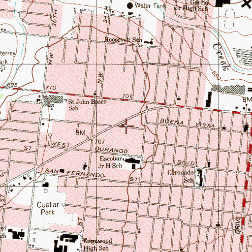 Topographic Map of Iglesia Cristiana Church, TX