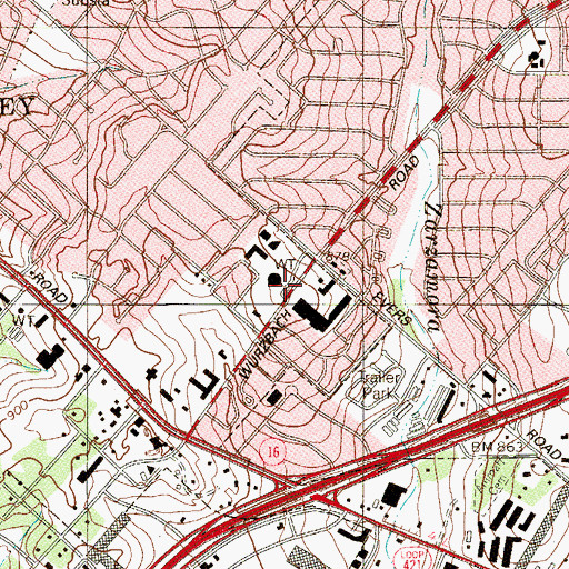 Topographic Map of Iglesia Cristiana Palabra Viva Church, TX