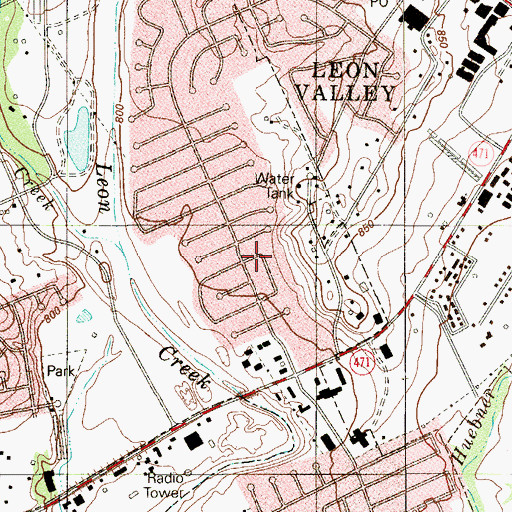 Topographic Map of New Peace Fellowship Church, TX