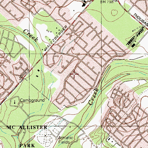 Topographic Map of River City Community Church, TX