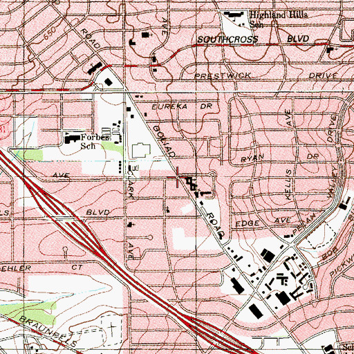 Topographic Map of Crestholme Presbyterian Church, TX