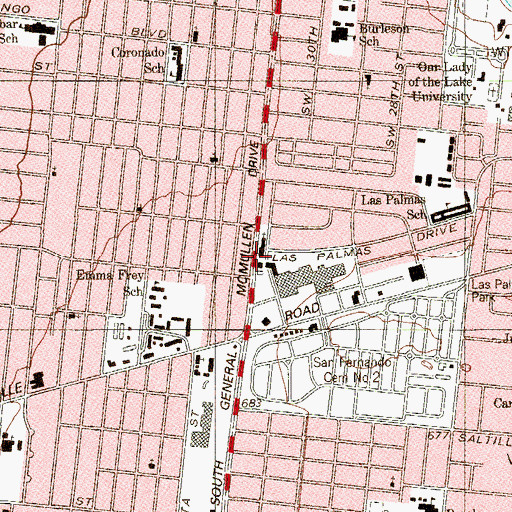 Topographic Map of Jerusalem Presbyterian Church, TX