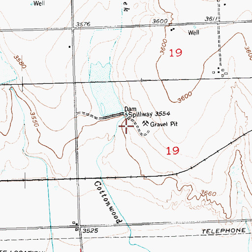 Topographic Map of Cottonwood Number 2 Dam, CO