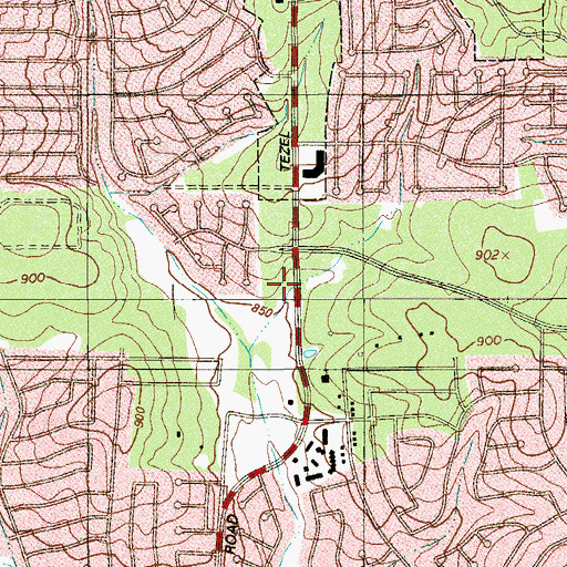Topographic Map of Northminster Presbyterian Church, TX