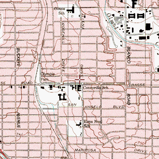 Topographic Map of Pilgrim Presbyterian Church, TX