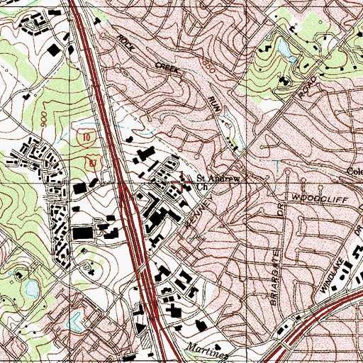 Topographic Map of Saint Andrew Presbyterian Church, TX