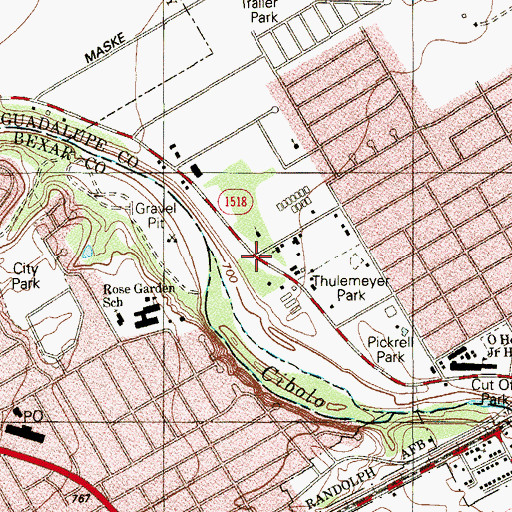 Topographic Map of Greater Randolph Seventh Day Adventist Church, TX