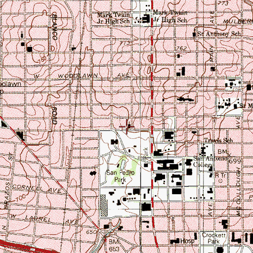 Topographic Map of Laurel Heights Seventh Day Adventist Church, TX