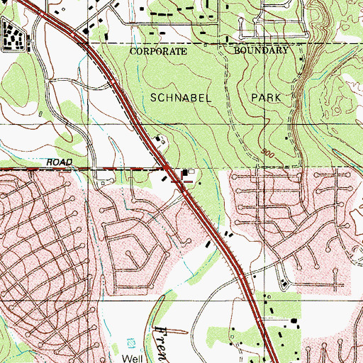 Topographic Map of Bandera Road Community Church, TX