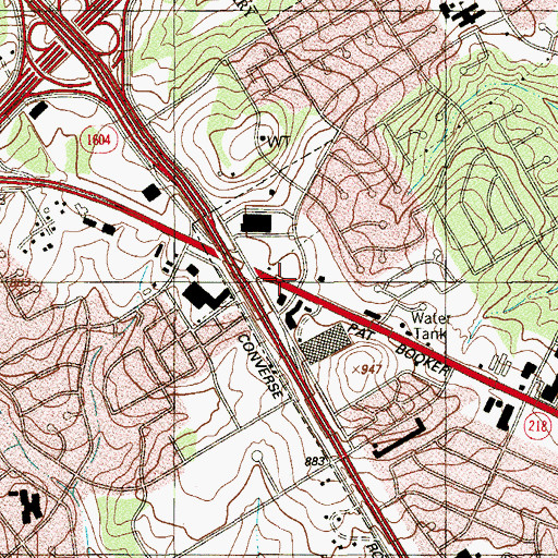 Topographic Map of Calvary Chapel of San Antonio Church, TX