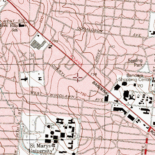 Topographic Map of Cheryl Bible Chapel Church, TX