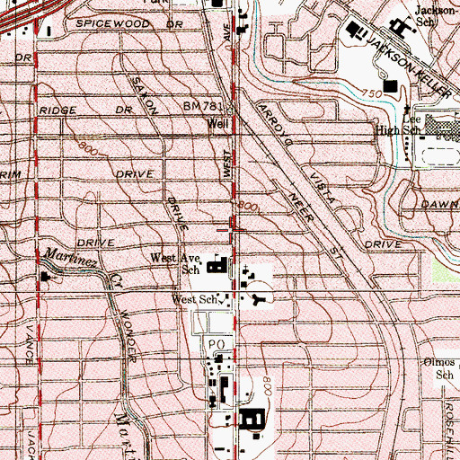 Topographic Map of Christ Fellowship Church, TX