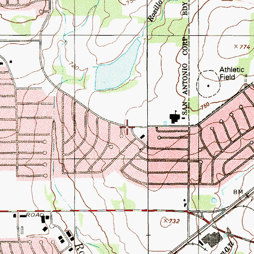 Topographic Map of United Methodist Church Albright, TX