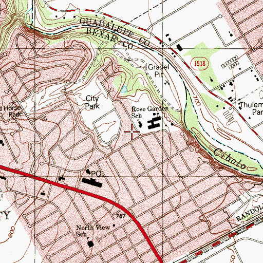 Topographic Map of Universal City United Methodist Church, TX