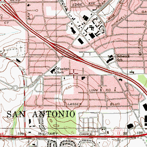Topographic Map of First United Pentecostal Church, TX