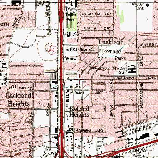Topographic Map of Glorious Pentecostal Church, TX