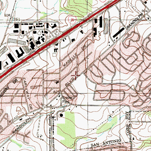 Topographic Map of Iglesia de Dios Pentecostal Church, TX