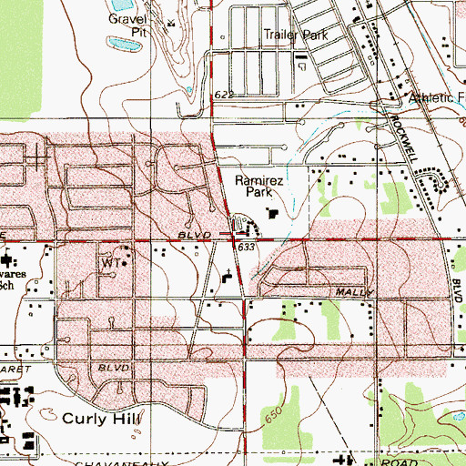 Topographic Map of Iglesia Movimiento Evangelistica Pentecostal Church, TX
