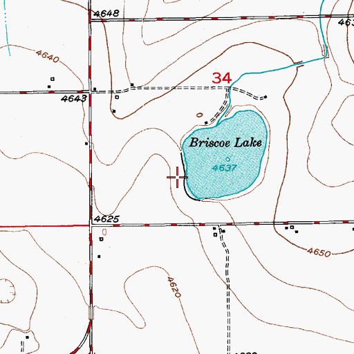 Topographic Map of Briscoe Lake Dam, CO