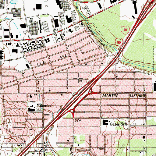 Topographic Map of Open Door Pentecostal Church, TX