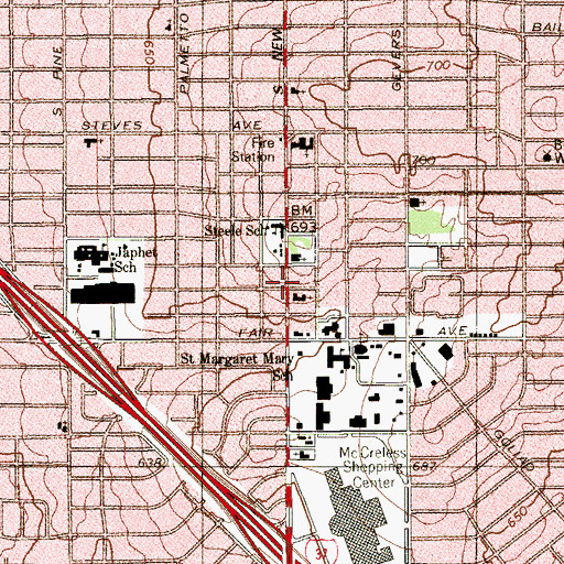 Topographic Map of Bethany Presbyterian Church, TX