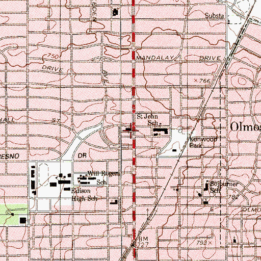 Topographic Map of Asbury United Methodist Church, TX